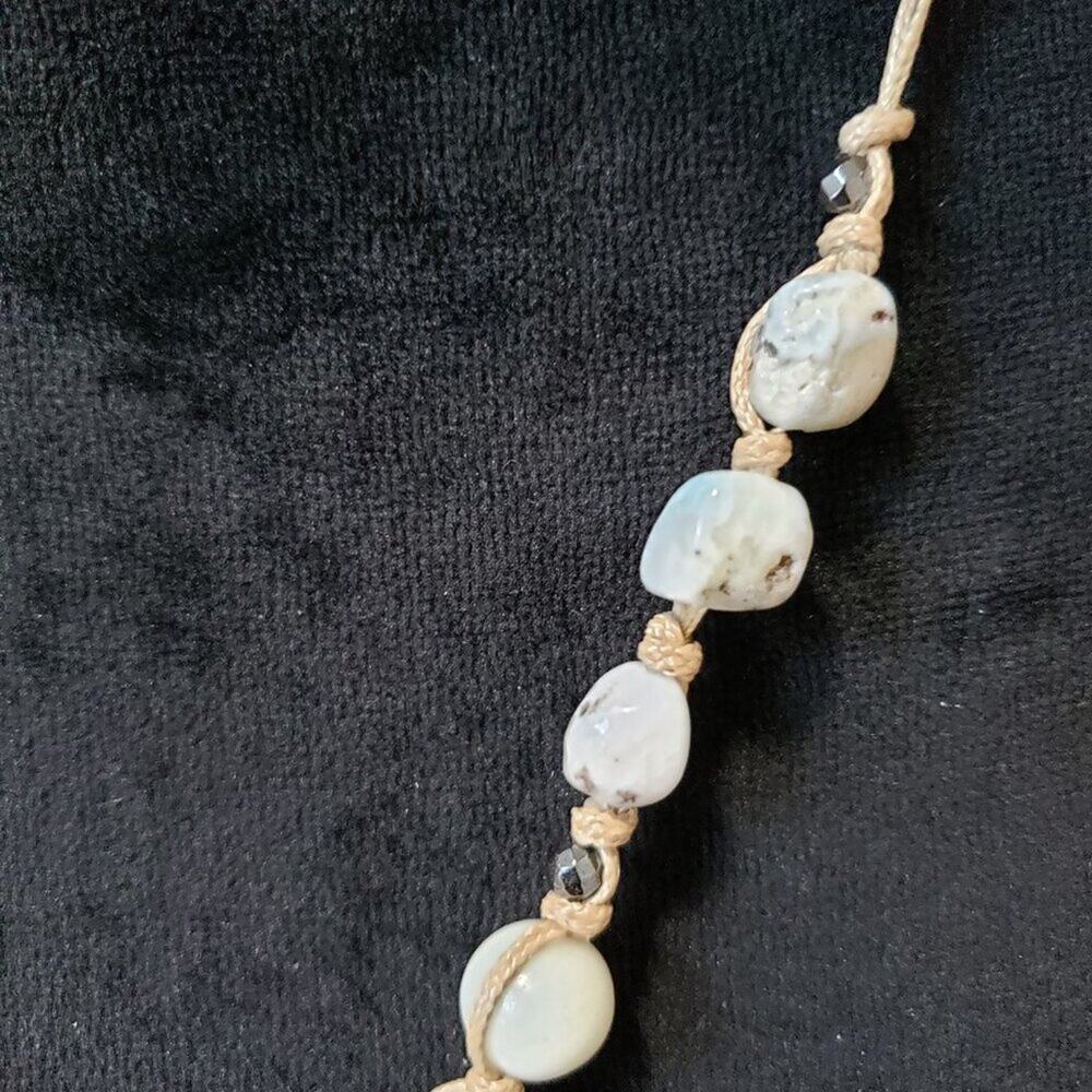 Womens Fashion Mixed Bead Faceted Bead Natural Quartz Chips Tassel Long Necklace - Picture 5 of 9